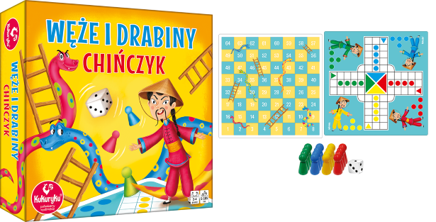 Gra edukacyjna Węże i Drabiny oraz Chińczyk +5 Kukuryku