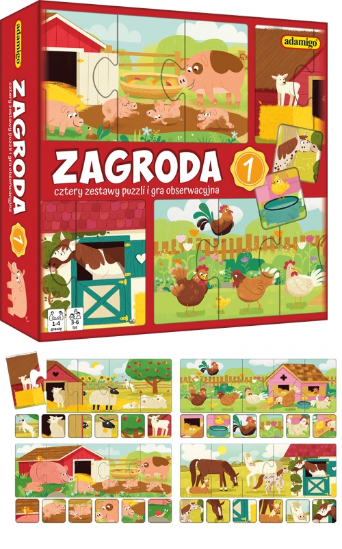 Gra edukacyjna zagroda 1 +3 Adamigo