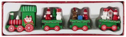  Lokomotywa świąteczna z wagonami 25cm 7&7
