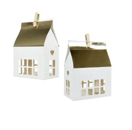 Papierowe domki na upominki 2szt 10x6x14cm Arpex