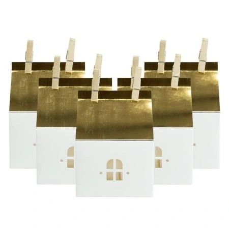 Papierowe domki na upominki 5szt 8x5x11cm Arpex