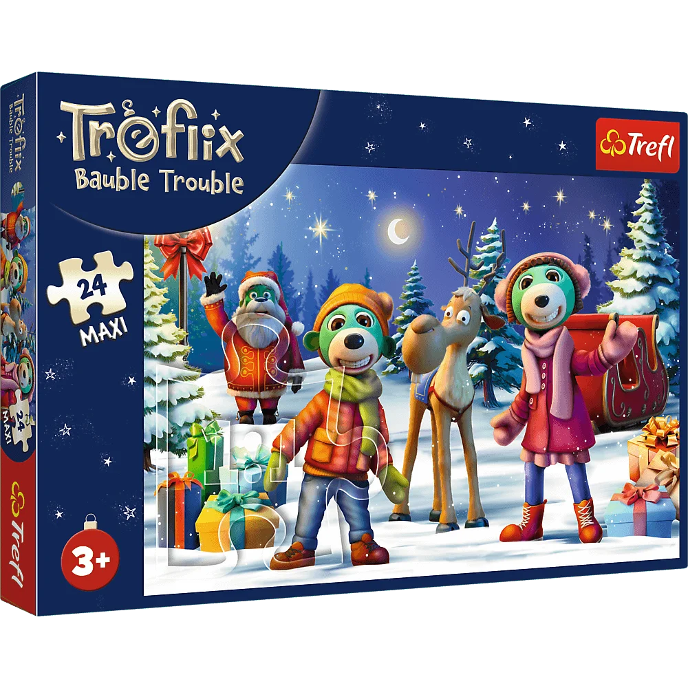 Puzzle Maxi 24 elementy Trefliki lepią bałwana +3 Trefl