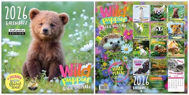 Kalendarz naścienny wieloplanszowy 30x60cm 2026 wild puppies Kukartka