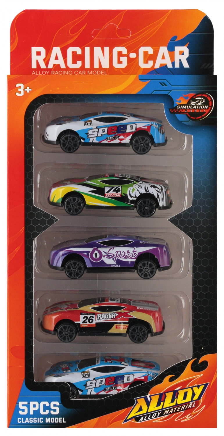 Auto wyścigowe metalowe 5szt MC