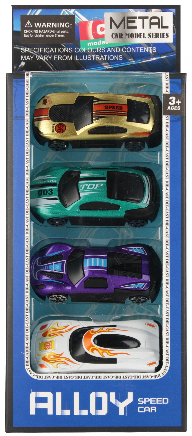 Auto wyścigowe metalowe 4sztuki MC