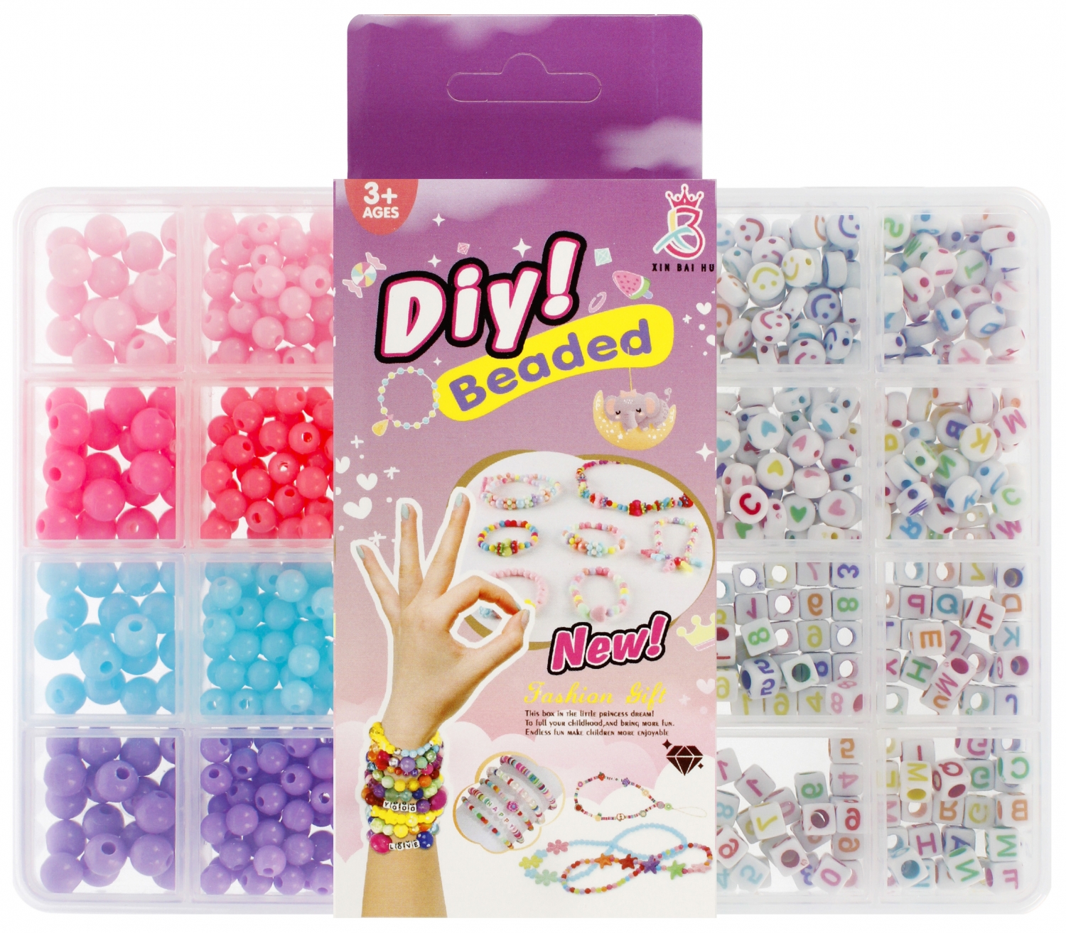 Koraliki do nawlekania zestaw 17x19cm MC