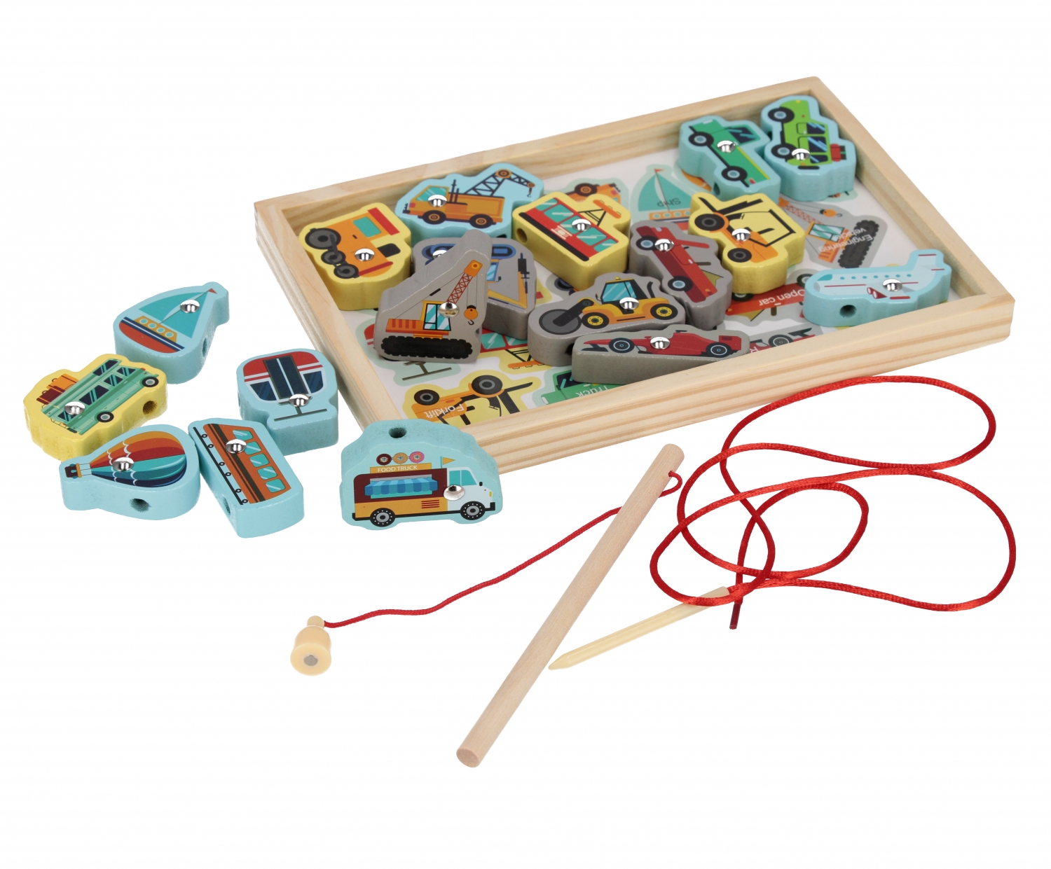 Układanka drewniana magnetyczna pojazdy 23x15cm MC