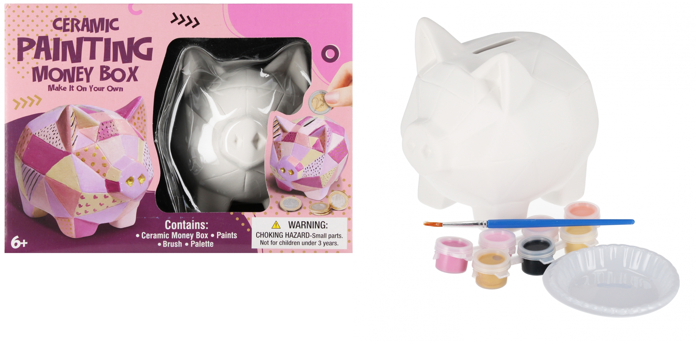  Skarbonka świnka do malowania 12cm zestaw kreatywny MC