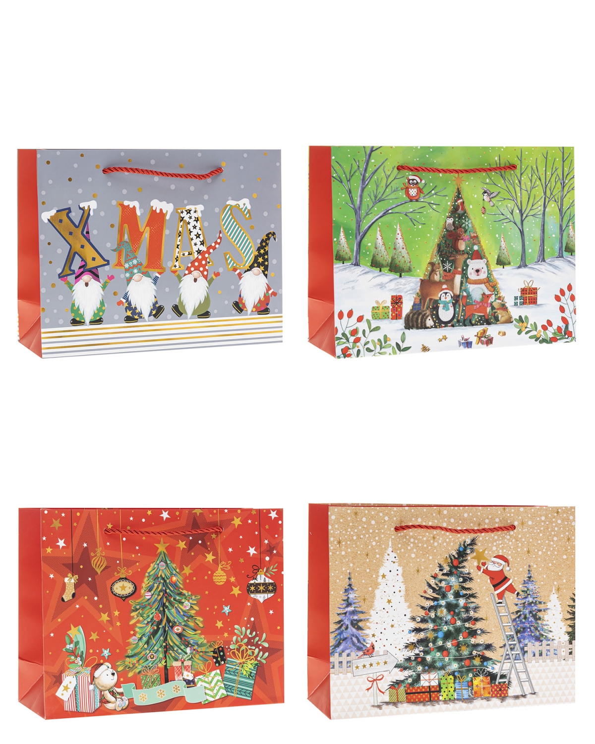 Torebka ozdobna świąteczna 24x19cm 12szt Rozette