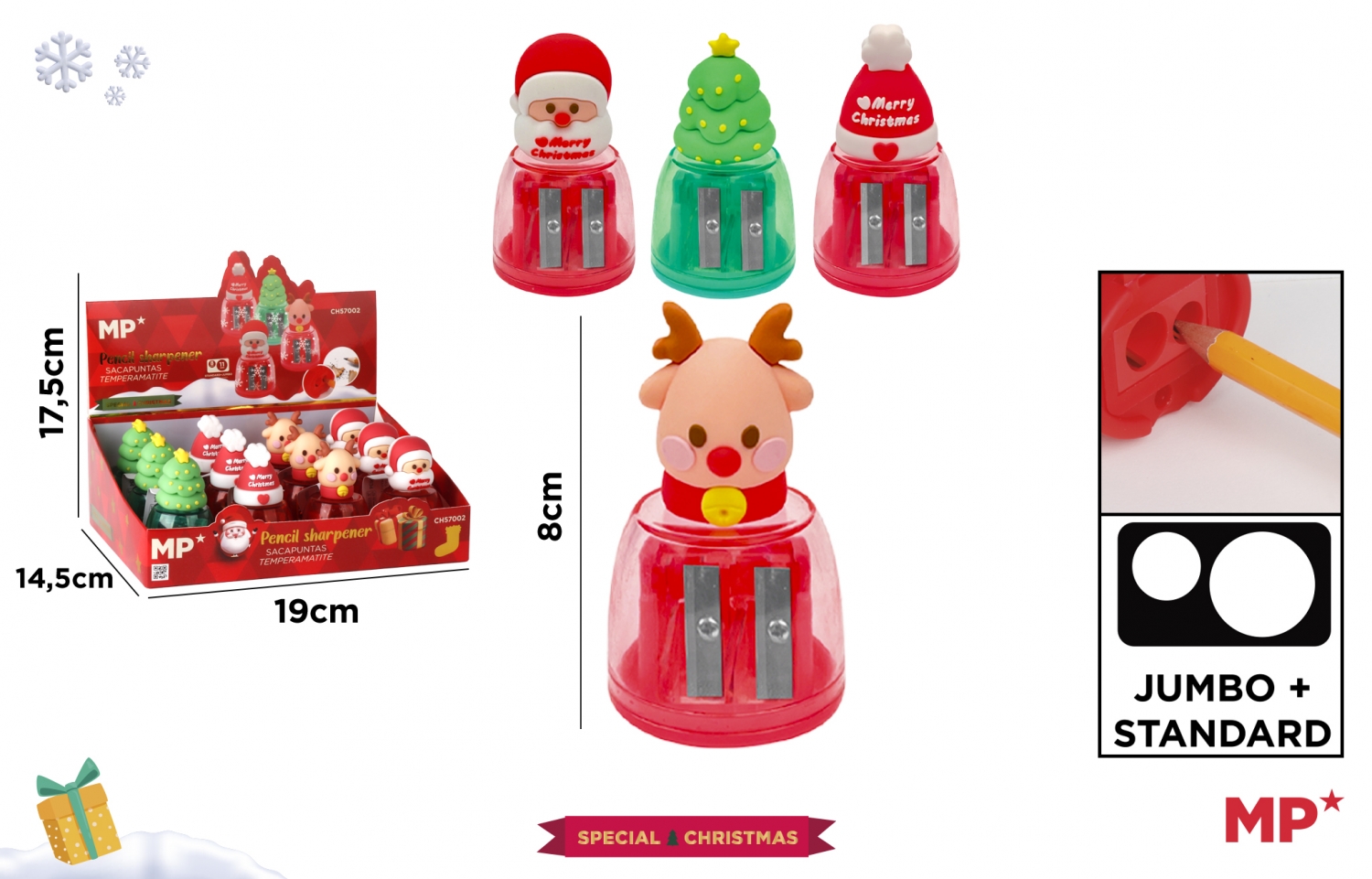 Temperówka świąteczna 2 ostrze Main Paper