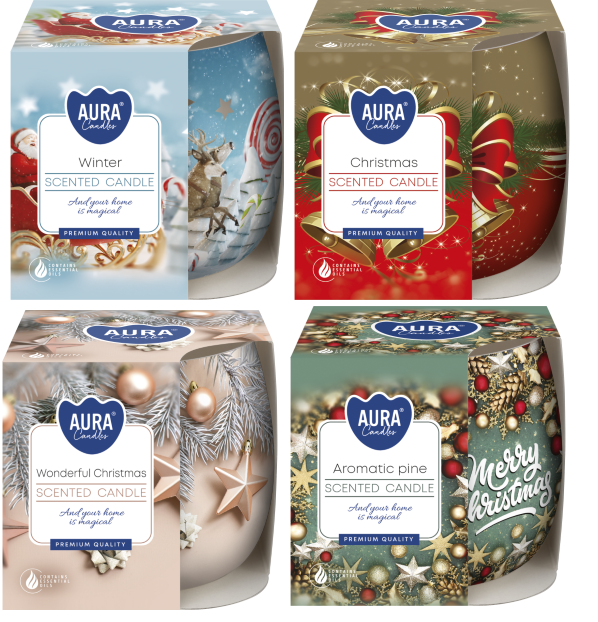 Świeca zapachowa świąteczna 7x8cm 20H Bispol