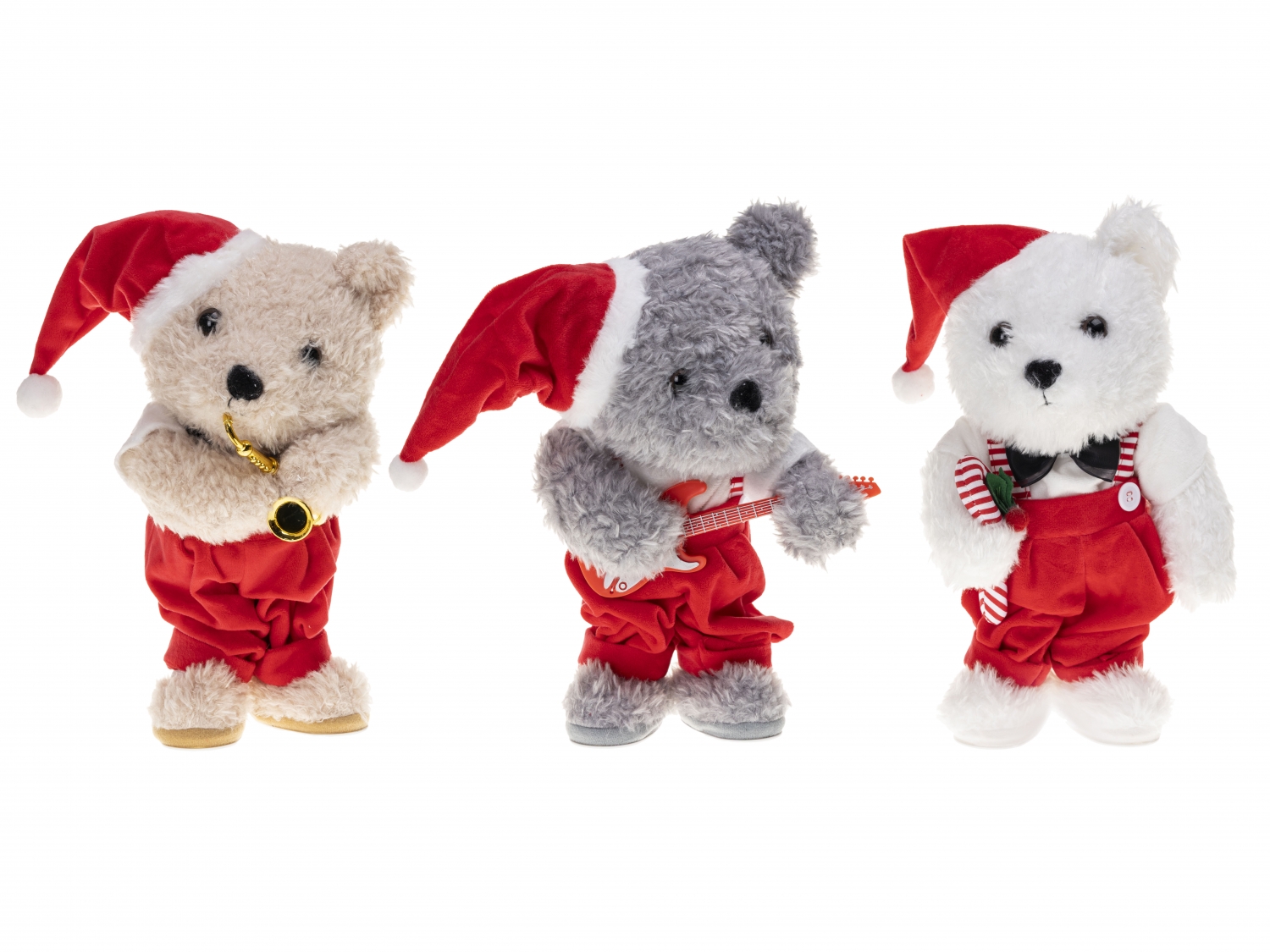 Pluszowy miś świąteczny grający i tańczący 33cm Rozette