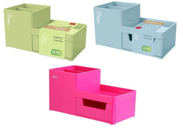 Przybornik na biurko z szufladką Deli