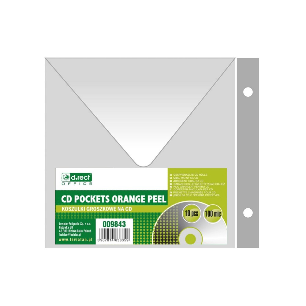 Koszulka groszkowa na CD 100mic 10szt D.Rect