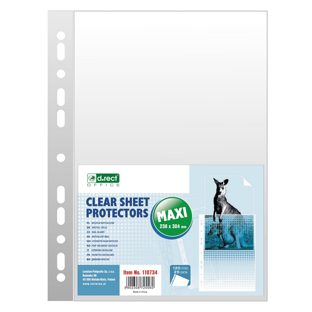 Koszulka krystaliczna maxi 120mic A4/25szt D.Rect 