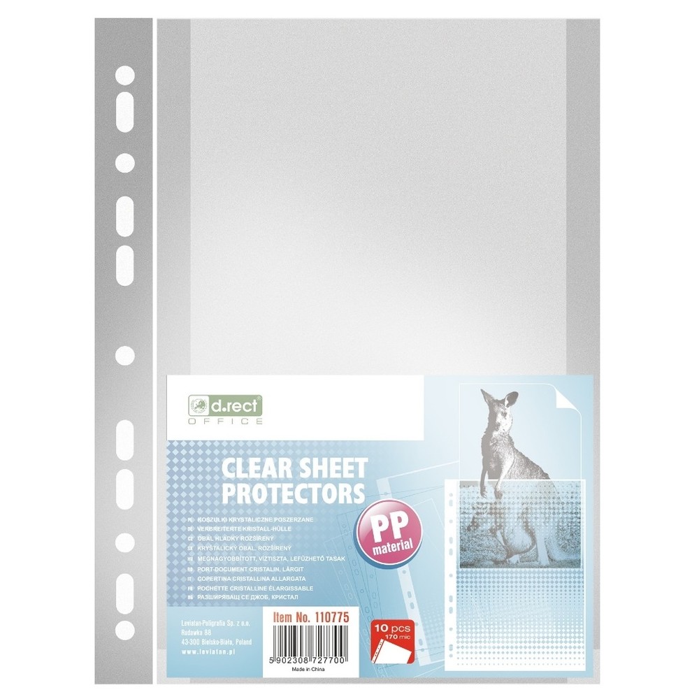 Koszulka krystaliczna poszerzana 170mic A4/10szt D.Rect 