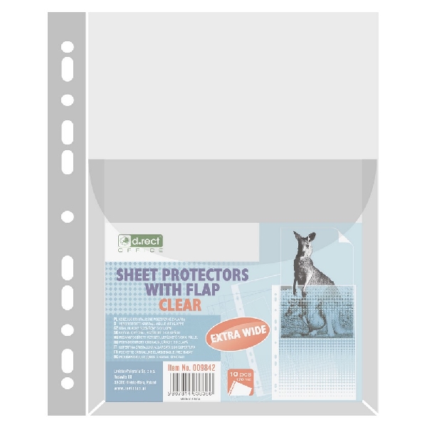 Koszulka krystaliczna poszerzana z klapką 170mic A4/10szt D.Rect