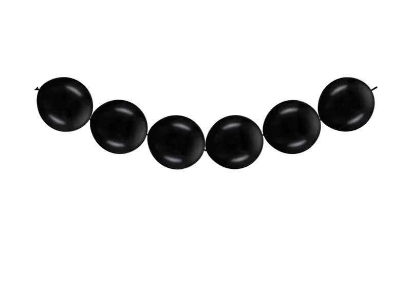 Balony z łącznikiem 28cm 20szt czarny Partydeco