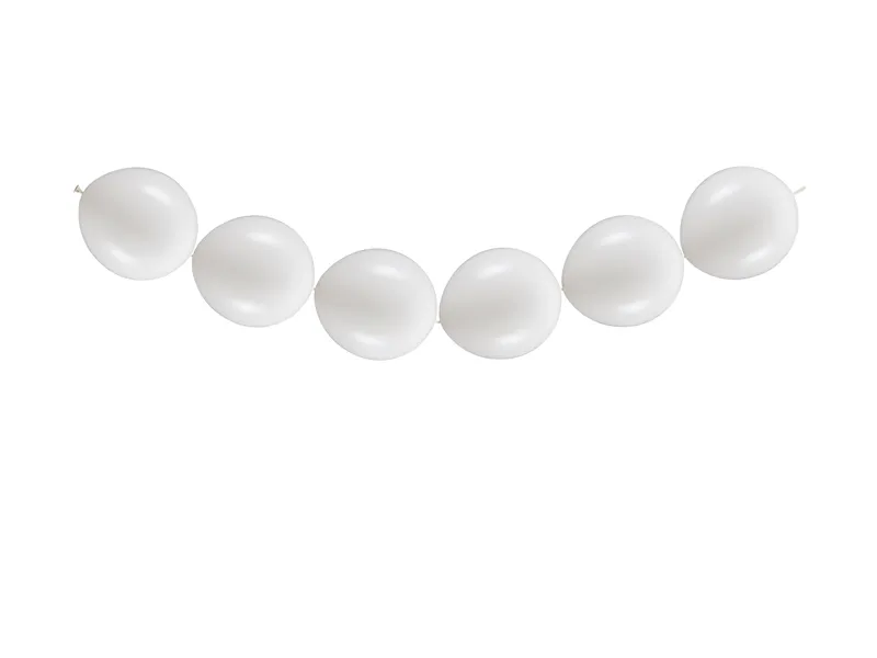Balony z łącznikiem 28cm 20szt biały Partydeco