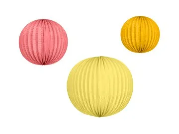  Lampion papierowy zestaw 3sztuki Partydeco