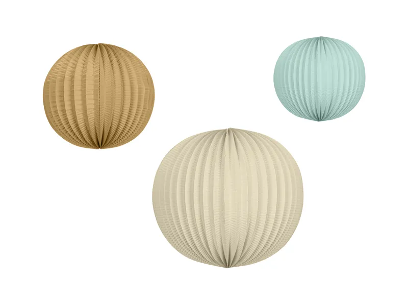  Lampion papierowy zestaw 3sztuki Partydeco
