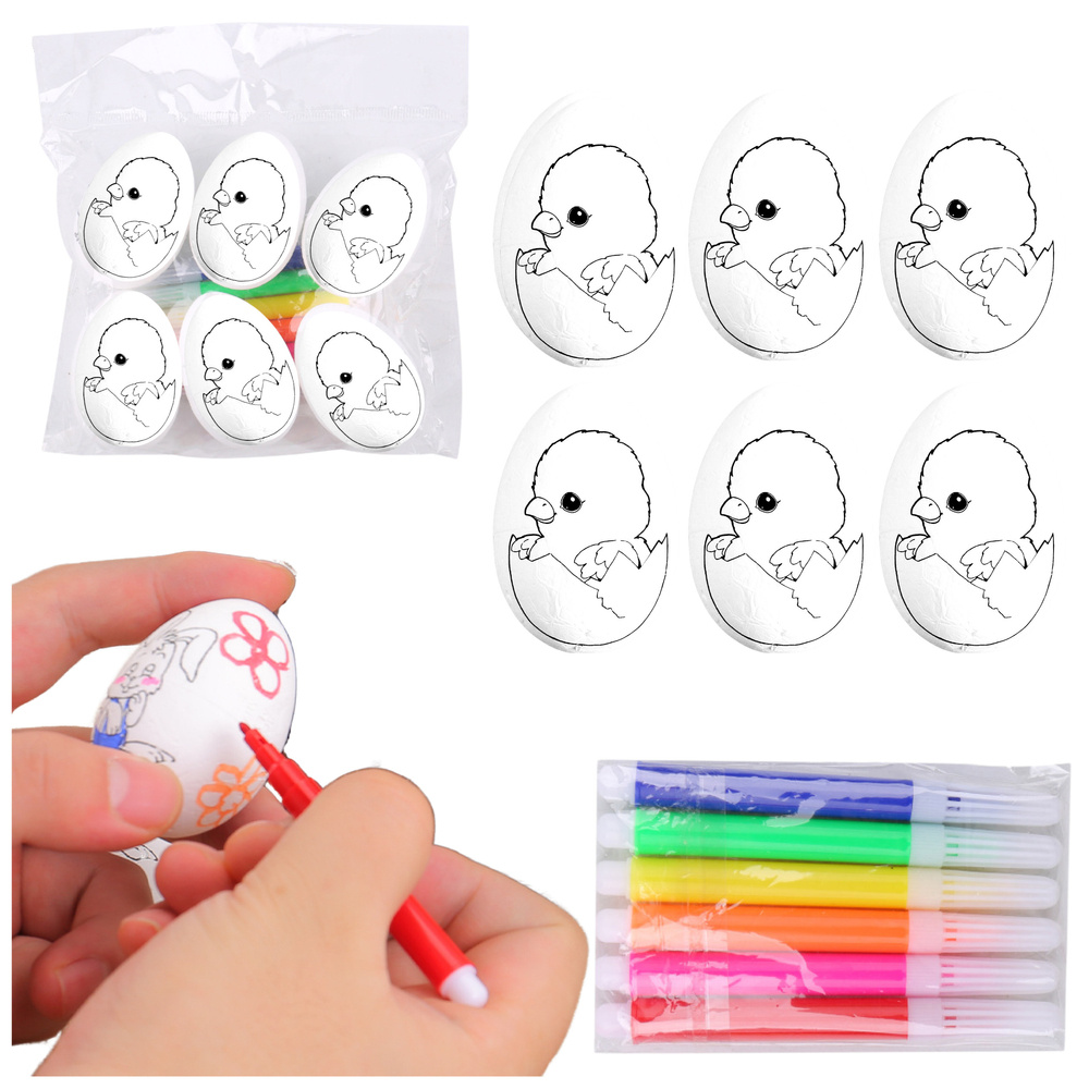 Zestaw kreatywny jajka wielkanocne 6szt Leantoys