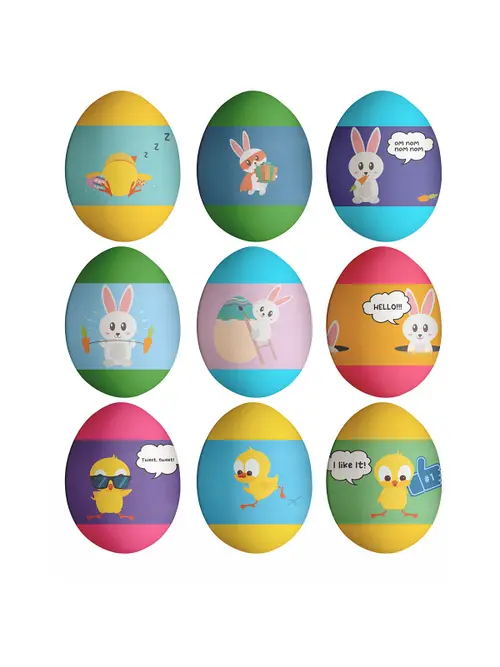 Owijka Wielkanocna na pisanki zwierzaki 9szt Arpex