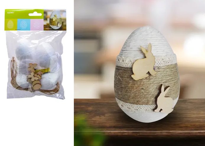 Zestaw kreatywny pisanki wielkanocne rustykalne 4szt Arpex