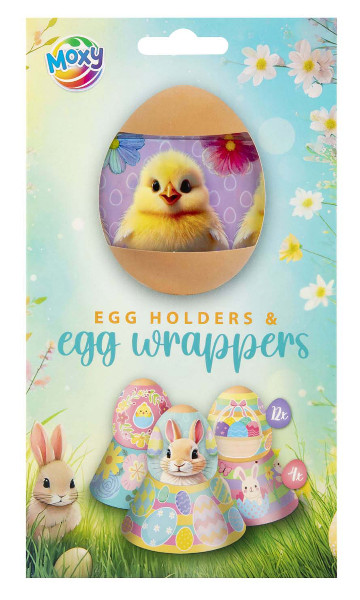Owijki wielkanocne do zdobienia pisanek 12szt + 4 podstawki Moxy