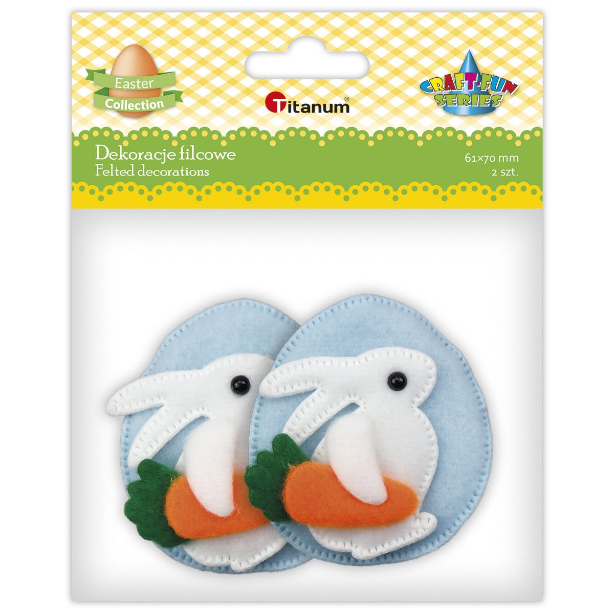 Naklejki filcowe jajka wielkanocne 2szt Titanum