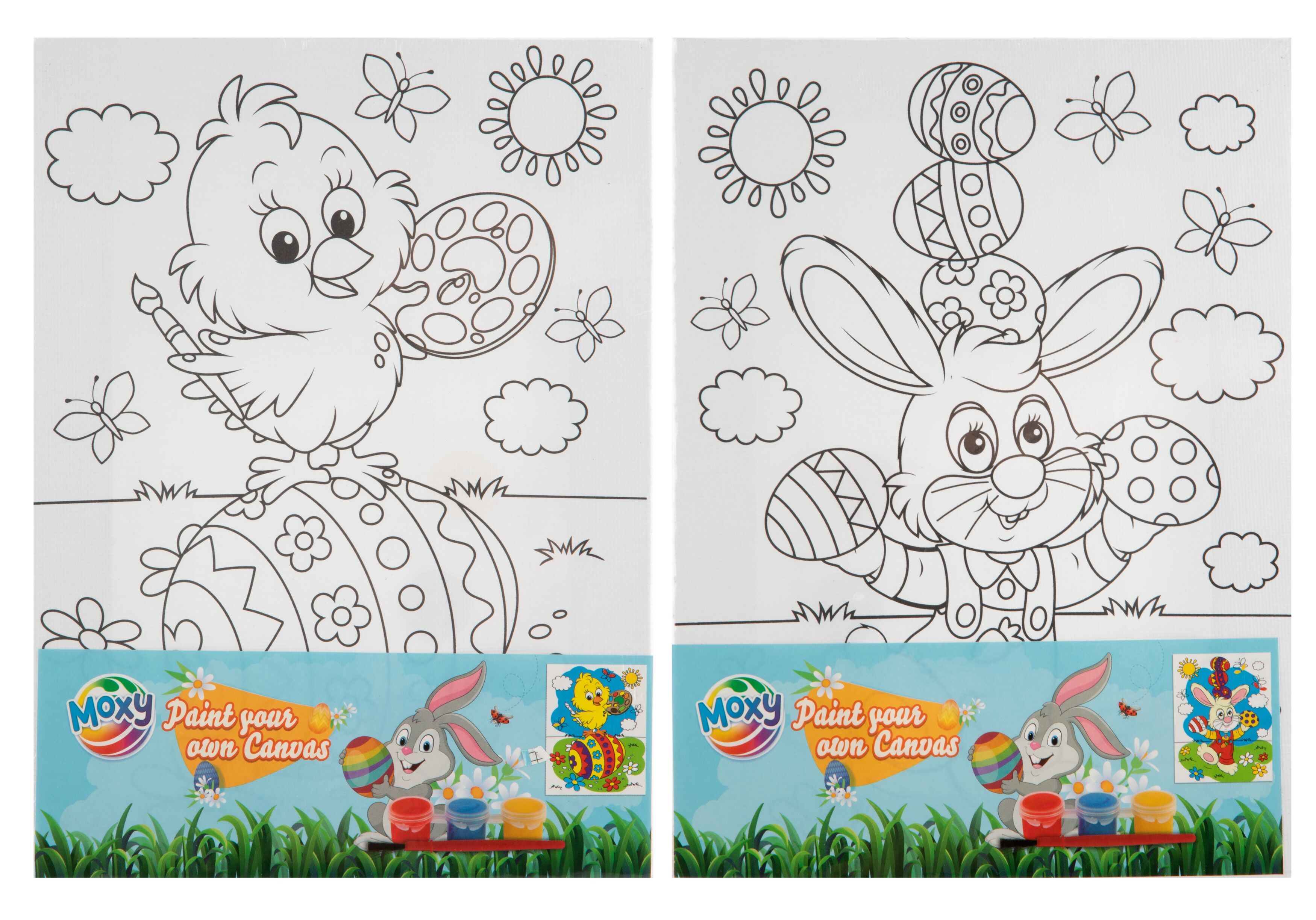 Wielkanocny obraz płótno 20x15cm + farby Moxy