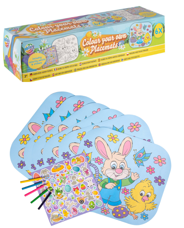 Wielkanocny podkładki do kolorowania 6sztuk Moxy