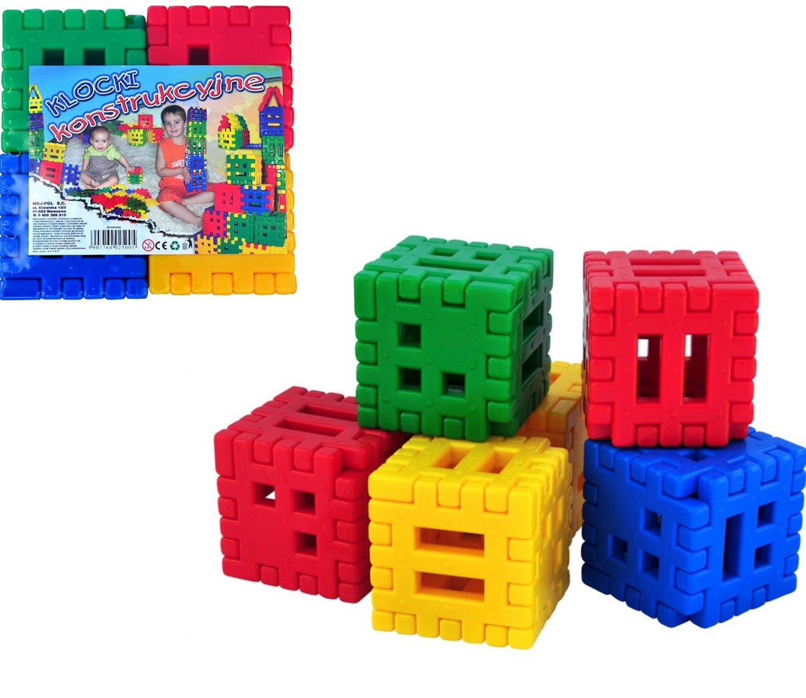 Klocki plastikowe wafle 24 elementy Czako