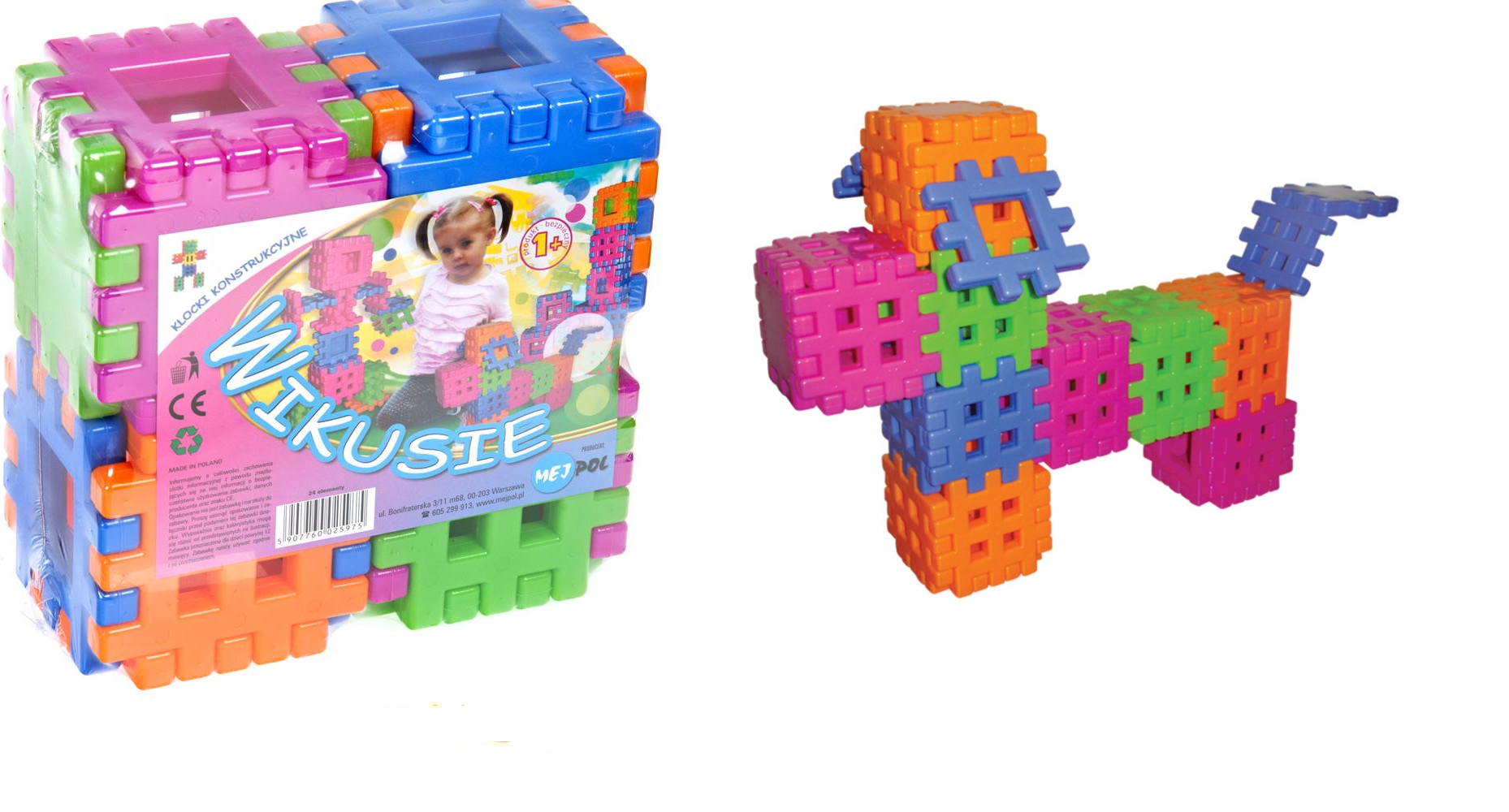 Klocki plastikowe wafle 24 elementy Wikusie Czako