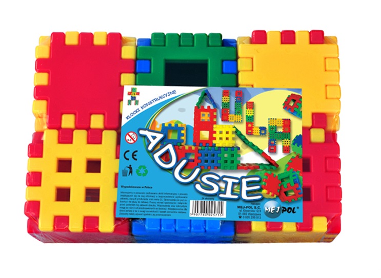 Klocki plastikowe wafle 36 elementy Adusie Czako