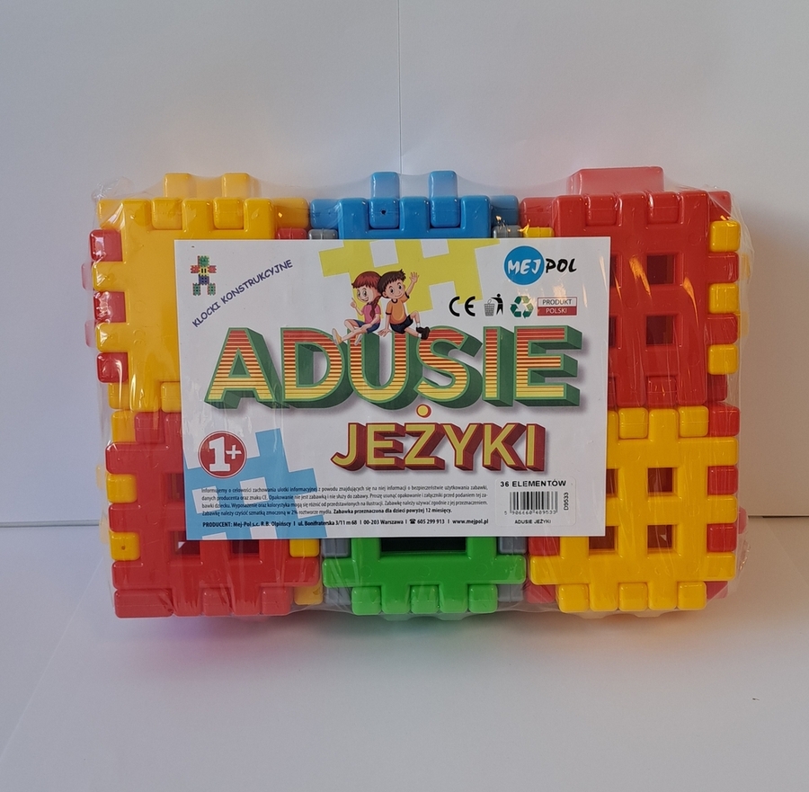 Klocki plastikowe wafle 36 elementów Adusie Jeżyki Czako