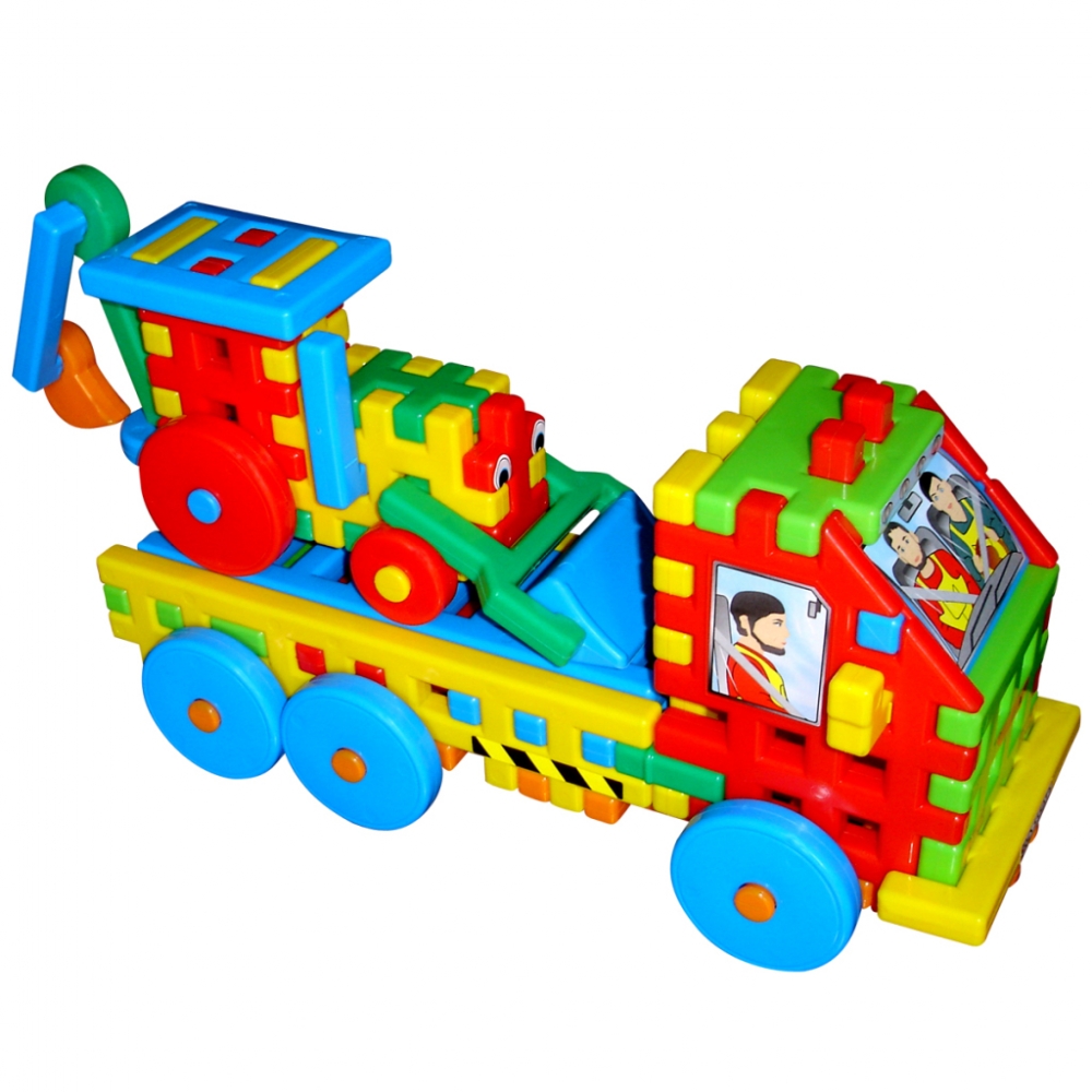 Klocki plastikowe wafle ciężarówka z koparką Czako