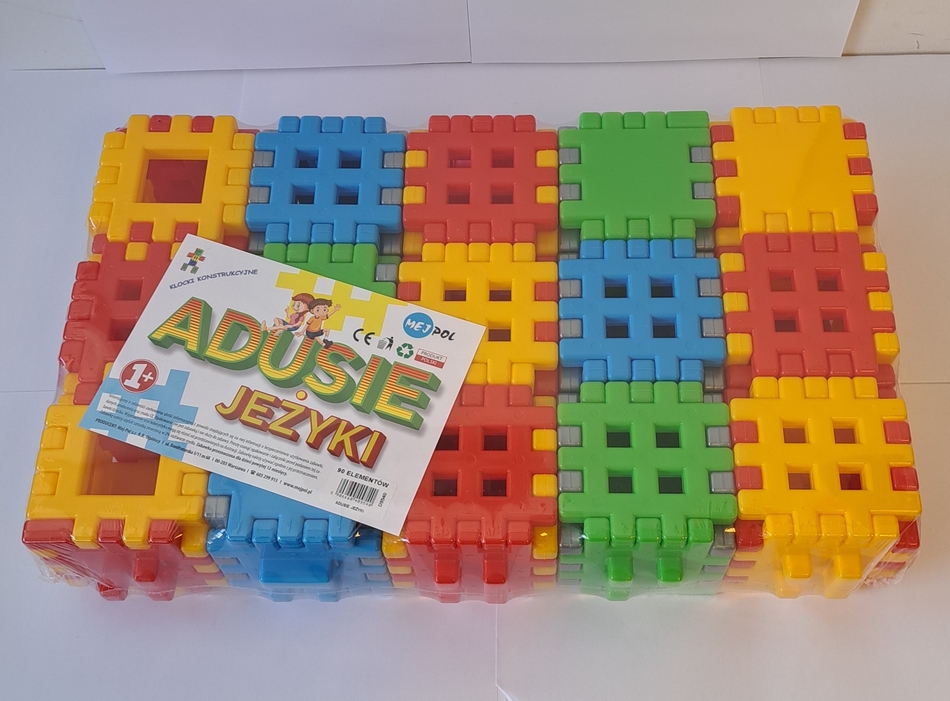 Klocki plastikowe wafle 90 elementów Adusie jeżyki Czako