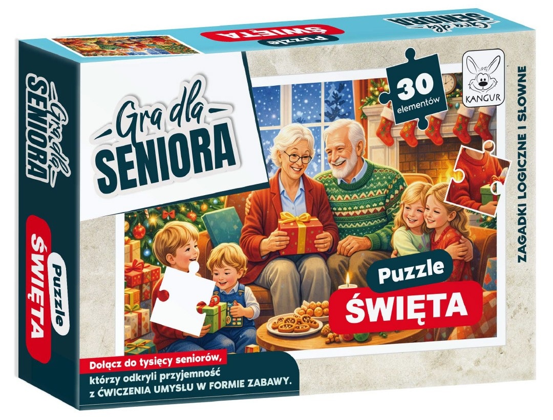 Gra dla seniora puzzle święta Kangur
