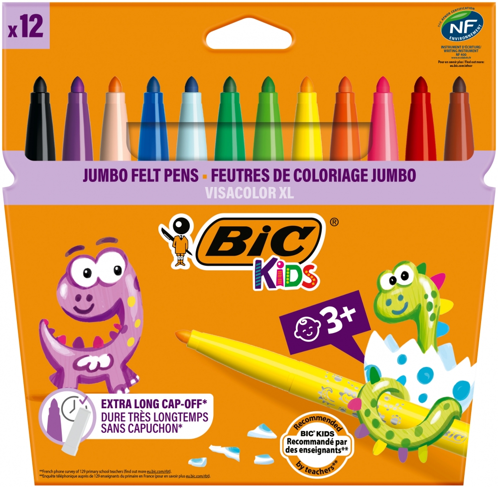 Flamastry 12 kolorów Kids Visacolor X BIC