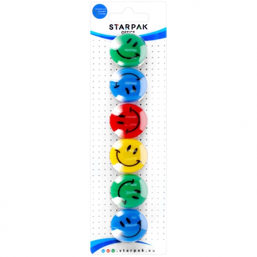 Magnesy Buźka 3cm 6szt mix kolory Starpak
