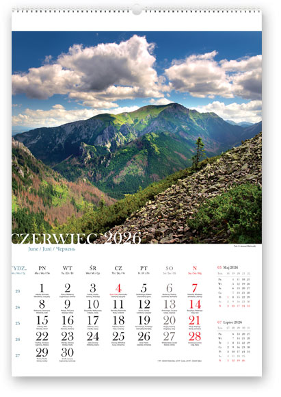 Kalendarz wieloplanszowy naścienny A3 32x47cm 2026 pejzaże polskie Lucrum