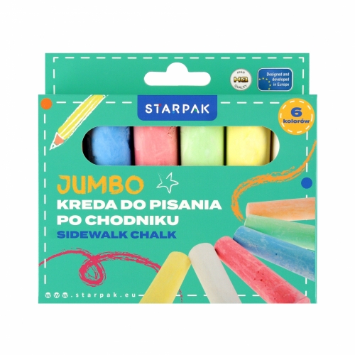 Kreda kolorowa chodnikowa jumbo 6 kolorów Starpak