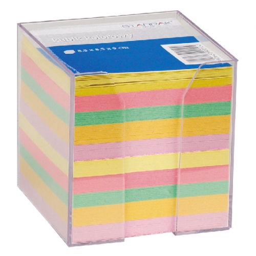 Kubik plastikowy z notesem kolorowym 85x85x80 Starpak