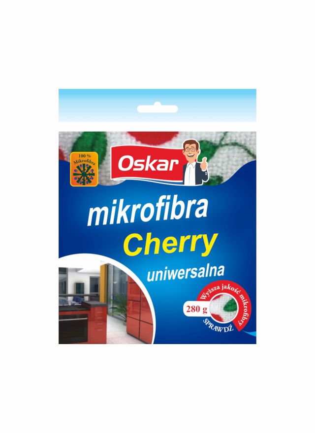 Ścierka mikrofibra cherry uniwersalna 34x34cm Oskar