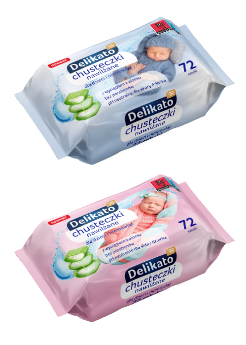Chusteczki nawilżane dla dzieci 72szt. Delikato