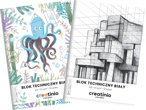 Blok techniczny biały A3/10 kartek 170g Creatinio TOP-2000
