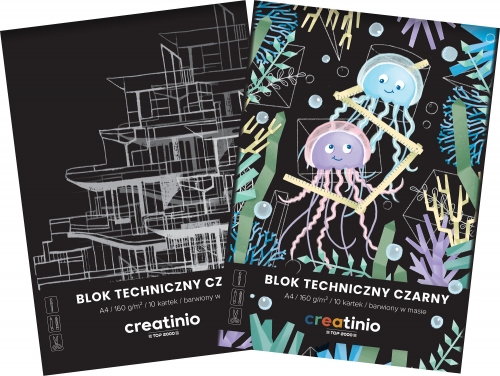 Blok techniczny czarny A4/10 kartek 160g Creatinio TOP-2000