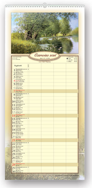 Kalendarz notatnikowy wieloplanszowy 22x49cm 2026 Impresje polskie Lucrum
