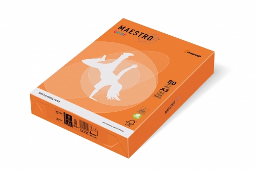 Papier ksero kolor pomarańczowy A4 80g 500ark Maestro 